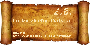 Leitersdorfer Borbála névjegykártya